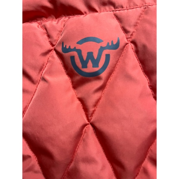 Moosejaw Mountaineering Womens Large Coral Pink Orange Diamond Quilt Puffer Vest - Picture 8 of 8